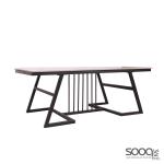 طاولة وسط رخام صناعي ابيض 120x60 قاعدة معدنيه معالجه بصبغ حراري