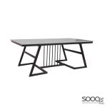 طاولة وسط رخام صناعي رمادي 120x60 قاعدة معدنيه معالجه بصبغ حراري