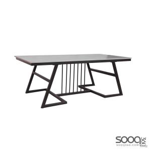 طاولة وسط رخام صناعي رمادي 120x60 قاعدة معدنيه معالجه بصبغ حراري