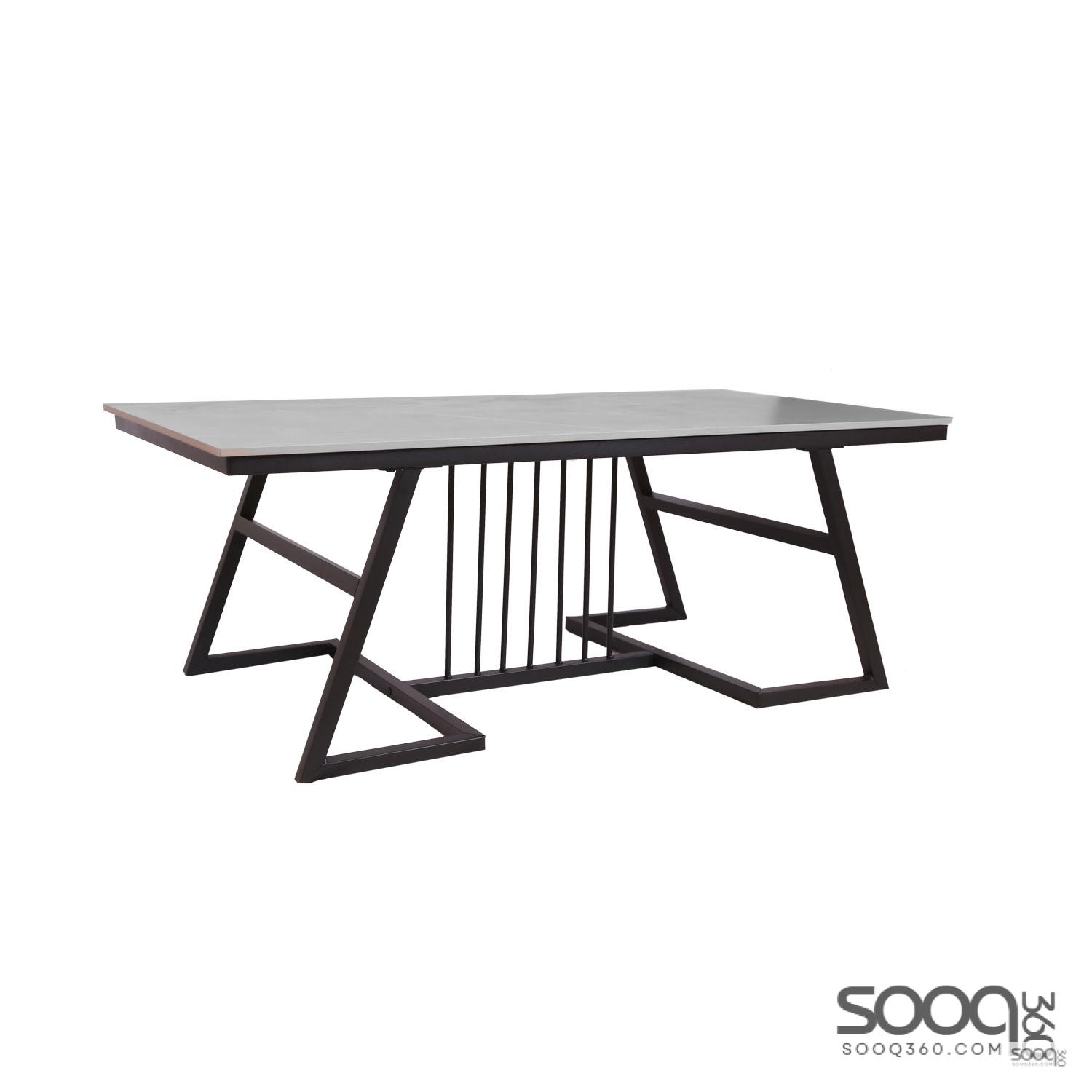 طاولة وسط رخام صناعي رمادي 120x60 قاعدة معدنيه معالجه بصبغ حراري