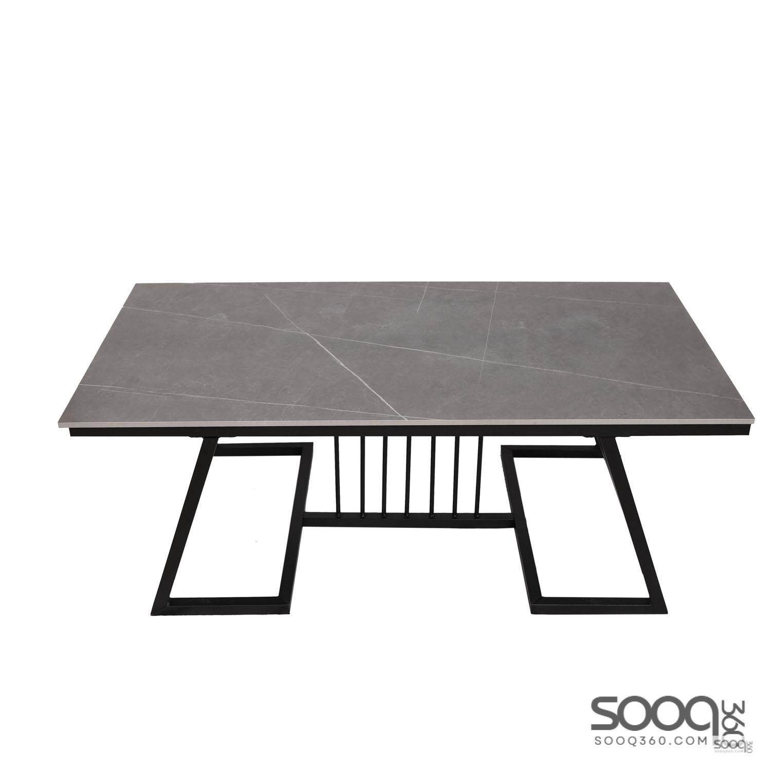 طاولة وسط رخام صناعي رمادي 120x60 قاعدة معدنيه معالجه بصبغ حراري