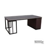 طاولة وسط رخام صناعي اسود 120x60 قاعدة معدنيه معالجه بصبغ حراري