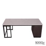 طاولة وسط رخام صناعي رمادي 120x60 قاعدة معدنيه معالجه بصبغ حراري