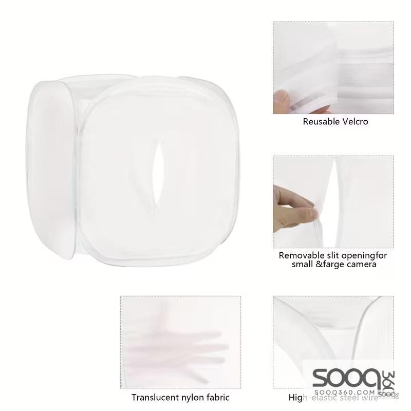 خيمة التصوير الفوتوغرافي مع 4 خلفيات ملونة (أحمر/أزرق داكن/أسود/أبيض) - غطاء قماش متين للتصوير الداخلي/الخارجي، تصوير المنتجات على الطاولة