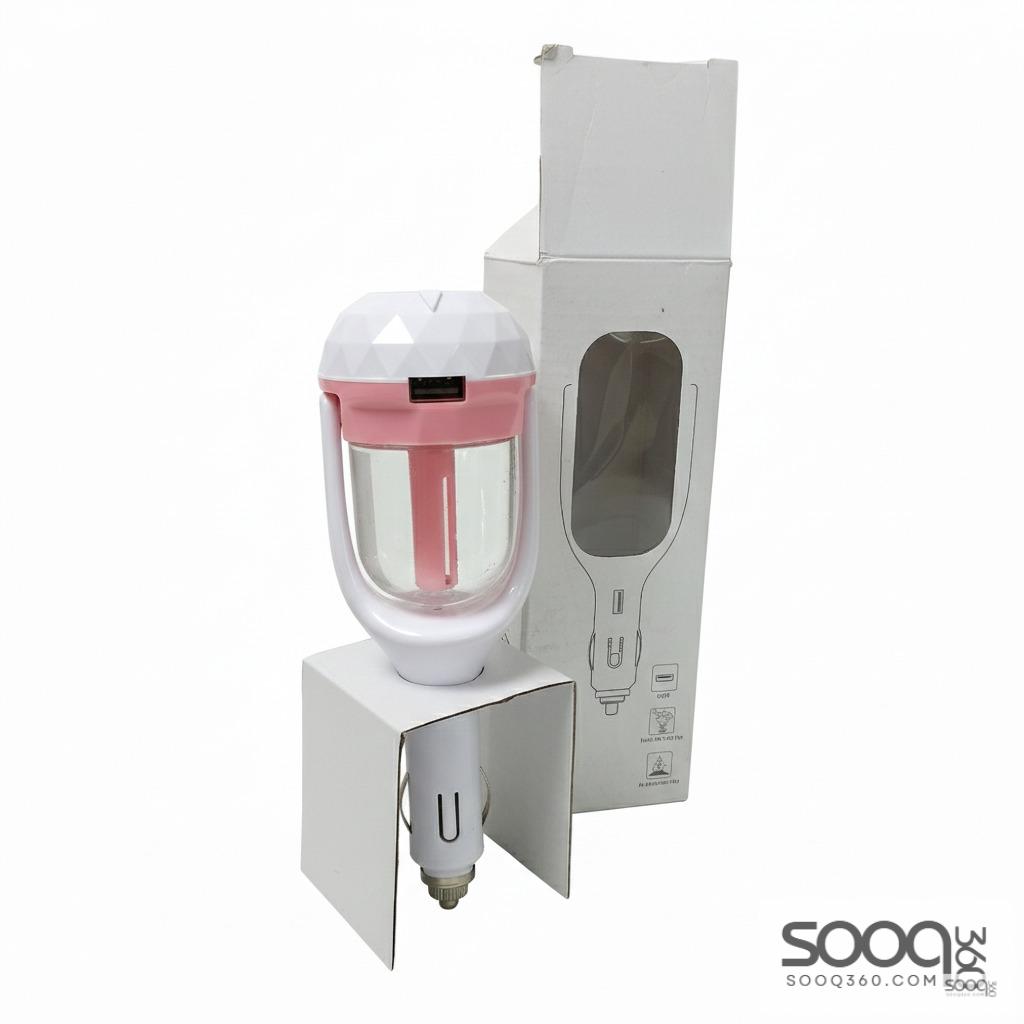 مبخرة للسيارة لون زهري تعمل على مدخل الولاعة