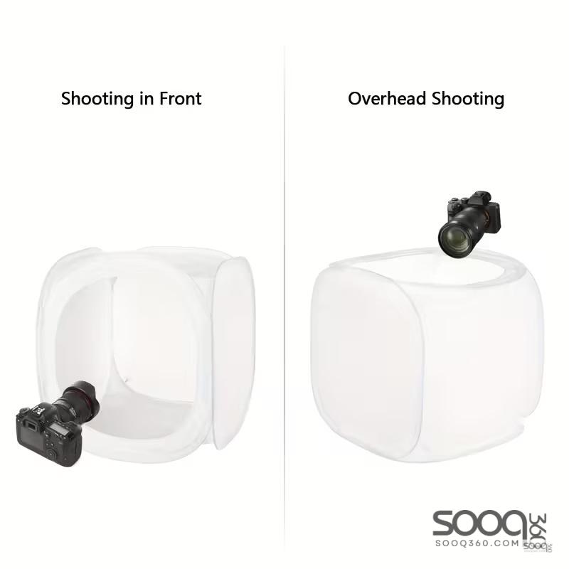 خيمة التصوير الفوتوغرافي مع 4 خلفيات ملونة (أحمر/أزرق داكن/أسود/أبيض) - غطاء قماش متين للتصوير الداخلي/الخارجي، تصوير المنتجات على الطاولة