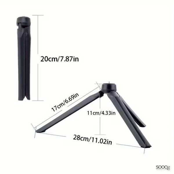 ميني ترايبود حامل ثلاثي القوائم متعدد الاستخدامات قياس البرغي 1/4'' مع حامل (مشبك) للهاتف
