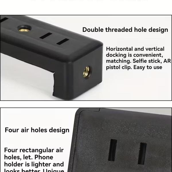 حامل هاتف ذكي قابل للتعديل، بمقبض مطاطي، برغي 1/4 بوصة للترايبود، المونوبود، عصا السيلفي