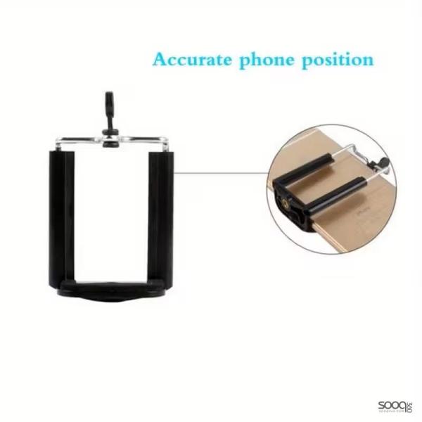 1 قطعة حامل هاتف أسود مع فتحة برغي صامولة 1/4