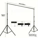 خلفية تصوير موسلن لون أبيض مع استاند 2*3 متر مع حقيبة.