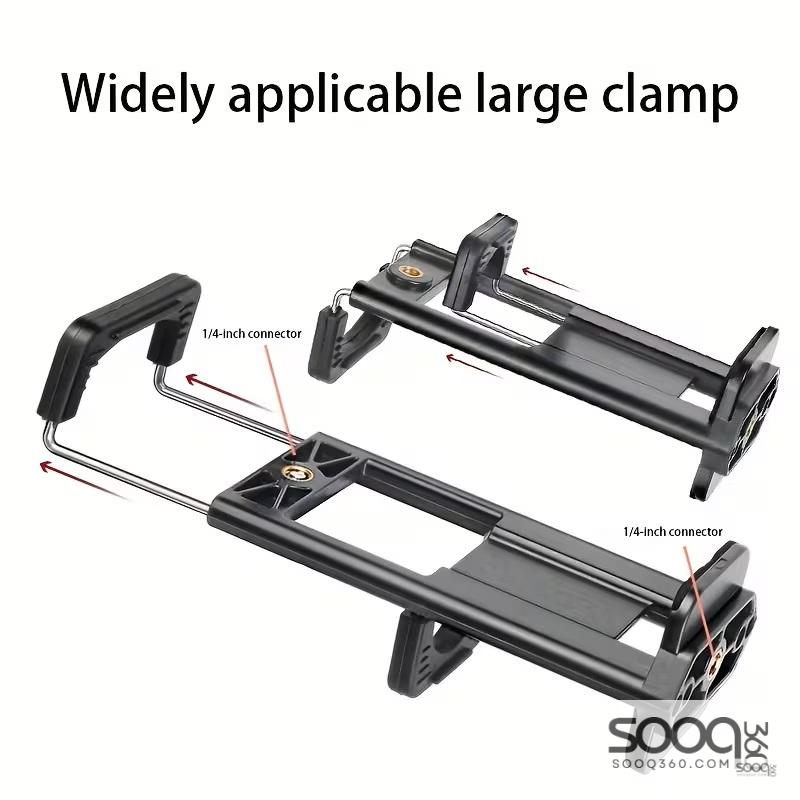 حامل ثلاثي القوائم معدني شديد التحمل مع مشبك مزدوج الأغراض - ارتفاع قابل للتعديل، قاعدة متينة وتصميم مريح للهاتف/التابلت، حامل تابلت، حامل هاتف، حامل تابلت