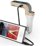 مشغل ام بي 3 عالمي للسيارة ويحتوي على بلوتوث وجهاز ارسال موجات اف ام، متوافق مع الهواتف الذكية، من كار جي7 - اسود