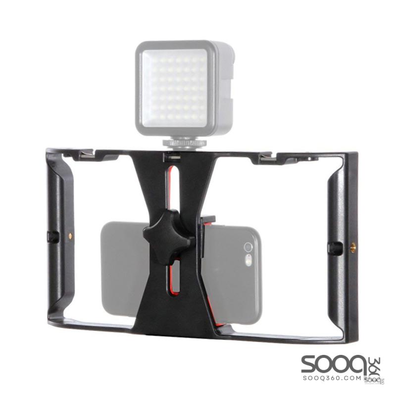 جهاز تثبيت الهاتف الذكي المحمول قبضة فيديو للهاتف المحمول مع برغي بحجم 1/4 بوصة، جهاز تصوير الأفلام والفلوج لتثبيت الإضاءة والميكروفون