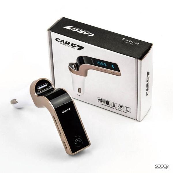 مشغل ام بي 3 عالمي للسيارة ويحتوي على بلوتوث وجهاز ارسال موجات اف ام، متوافق مع الهواتف الذكية، من كار جي7 - اسود