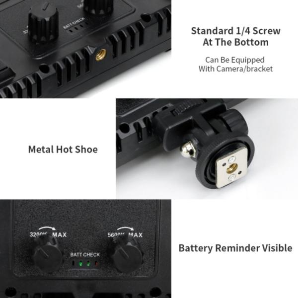 ⁧E800 3-color temperature 40W 3200K-5600K LED Flat Panel Lights Live Broadcast Fill Light، EU Plug⁩