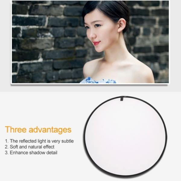 110 سم 5 في 1 (فضي / شفاف / ذهبي / أبيض / أسود) لوح عاكس لاستوديو الصور قابل للطي