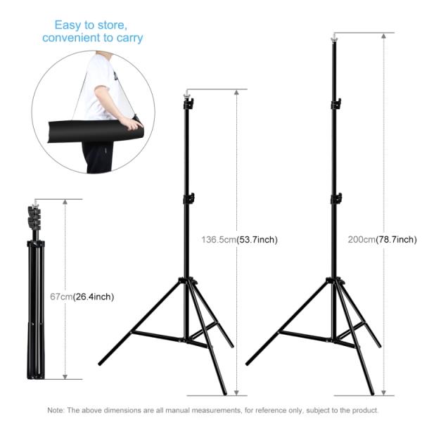 حامل معدني للخلفية قياس 2x3متر لون أسود backdrop stand