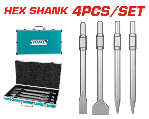 Total TAC0304375 طقم ازاميل همر 4 قطع مع شنطة