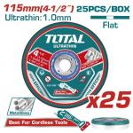 Total TAC11011525فيبر قص حديد 4.5 انش خاص بصاروخ الشحن علبة 25 قطعة