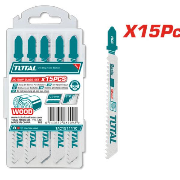 Total TAC151111C علبة نسلات تخريقة خشب 15 قطعة
