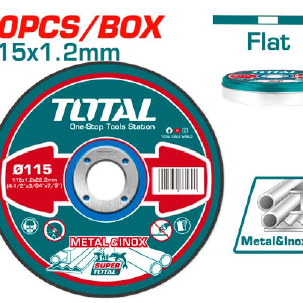 TOTAL TAC2211155 Abrasive metal cutting disc set فيبر ستانلس 10 قطع مع علبة 4.5"
