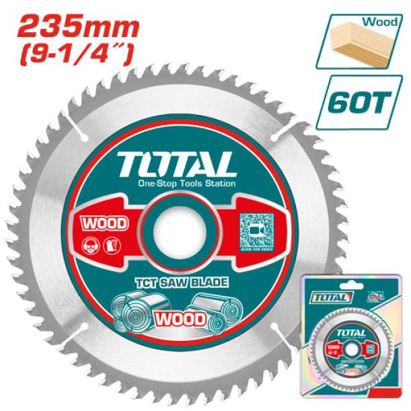TOTAL TAC231623 TCT saw blade 235mm(9-1/4") 60T 60سن 91/4 انش خشب