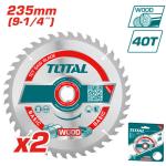 Total TAC2316252TCT أسطوانة قص خشب 9.1/4 انش 40 سن عدد2
