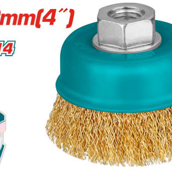TOTAL TAC31041 Cup wire brush with nut 100mm فرشاية 4" سلك نحاس