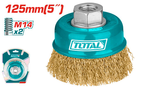 TOTAL TAC31051 Cup wire brush with nut 125mm فرشاية 5" سلك نحاس