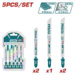 TOTAL TAC51051 Jig Saw Blade Set طقم نسلات تخريقة خشب + حديد