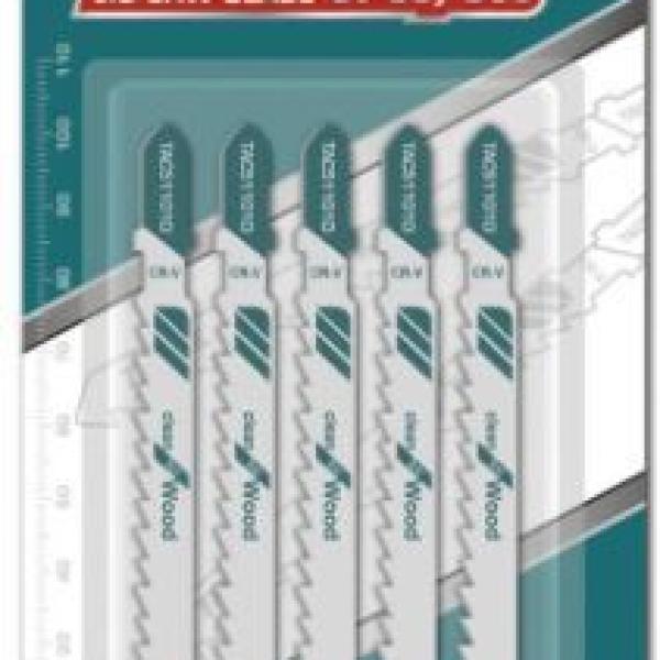 TOTAL TAC51101D JIG SAW BLADE FOR WOOD 100mm طقم نسلات تخريقة خشب صناعي