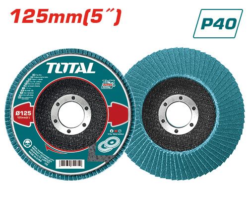Total TAC641251 Zirconium flap disc 5" P40 ورق حف مدرج ازرق