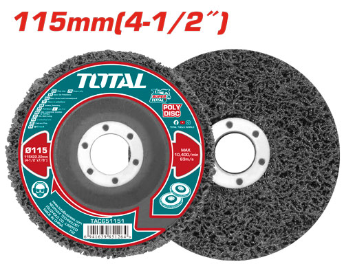 Total TAC651151 Poly disc فيبر لباد لإزالة الصدأ والدهان 4.5 انش