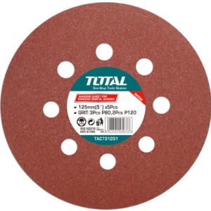 Total TAC731251 Sanding sheet for random orbit sander 5" ورق حف مدور p80-3,p120-2