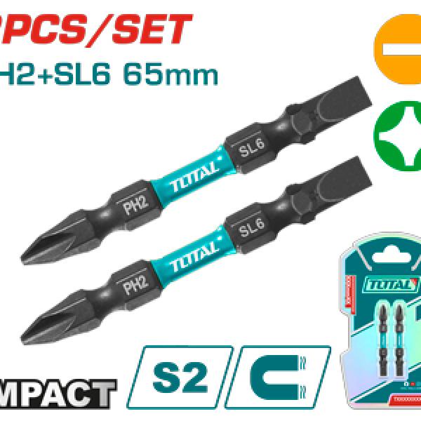 Total TACIM72HL665 راسية درل مصلب وعادي 6.5 سم عدد 2 