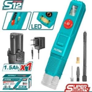 Total TACLI12011 Lithium-ion auto air compressor منفاخ عجال شحن 12 فولت مع بطارية وشاحن