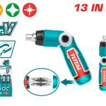 TOTAL TACSD30136 13 IN 1 Ratchet screwdriver set مفك طرطيقة مع راسيات