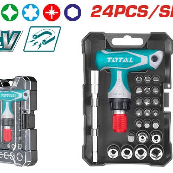 TOTAL TACSD30186 Bits Set 18Pcs طقم بوكسات + مفكات