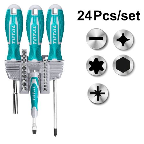 Total TACSD302462 24 pcs screwdriver and bits set طقم مفكات مع راسيات
