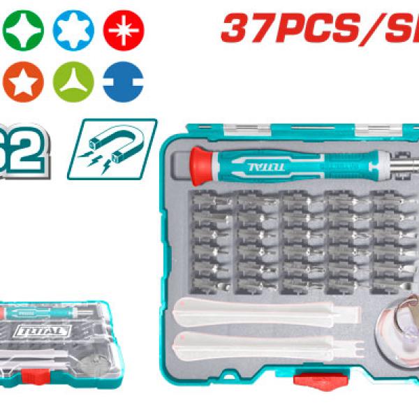 Total TACSD30376 طقم مفك مع راسيات 37 قطعة