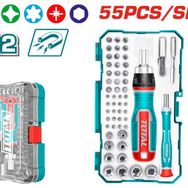 Total TACSD30556 55Pcs Screwdriver Bits Setطقم مفك مع راسيات