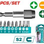 TOTAL TACSD3091 9 Pcs Screwdriver Bits Set ادابتر كبس + راسيات 9 قطع