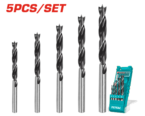 Total TACSD7056 5PCS Wood drill bits set طقم ريش خشب 4-10 ملم
