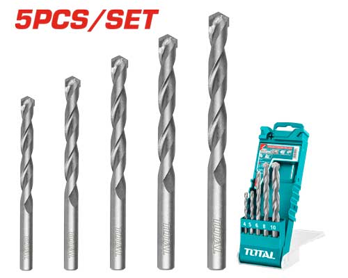 TOTAL TACSD7156 5PCS multi-function drill bits طقم ريش متعدد 4-10 ملم حديد باطون جرانيت