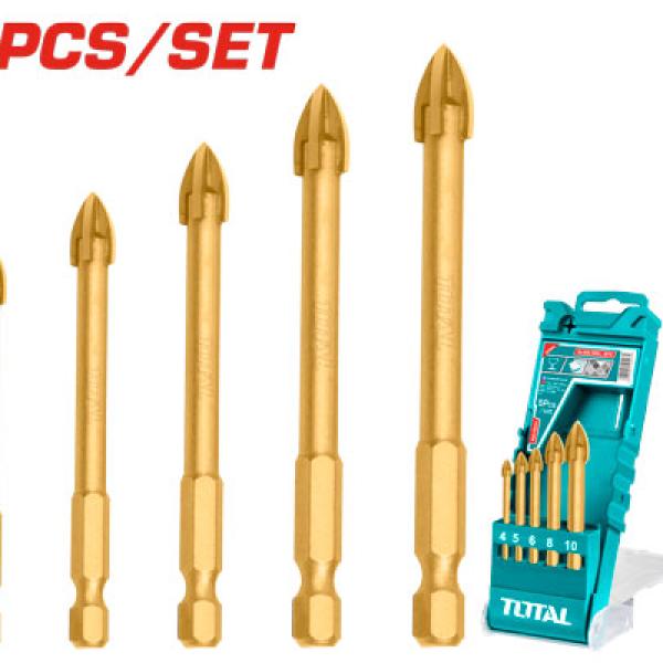 TOTAL TACSD7256 5PCS Glass drill bits طقم ريش زجاج وسيراميك 4-10 ملم