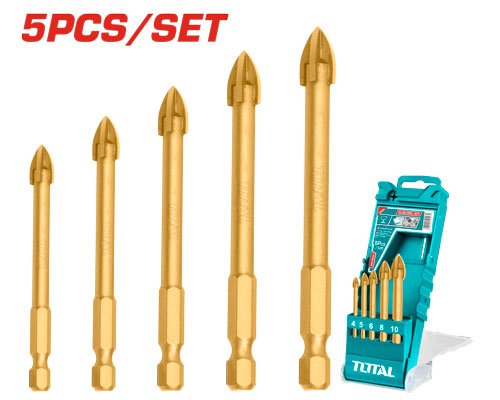 TOTAL TACSD7256 5PCS Glass drill bits طقم ريش زجاج وسيراميك 4-10 ملم