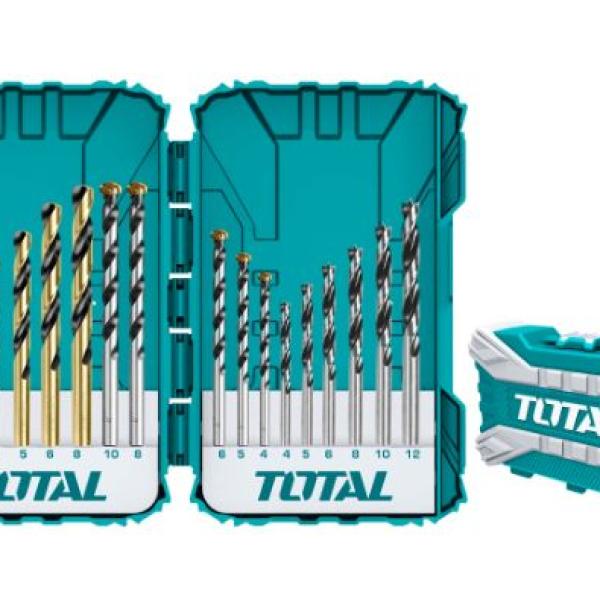 Total TACSDL11601 16PCS Metal, Concret and wood drill bits set طقم ريش حجر +حديد +خشب