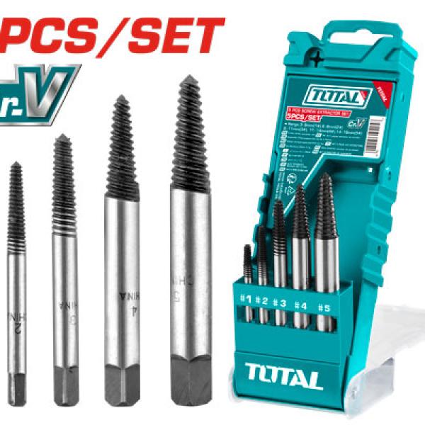 TOTAL TACSE0056 5PCS Screw extractor set طقم تسنين عكسي 3-18 ملم