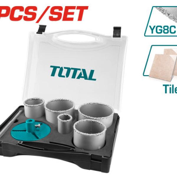 Total TACSH2071 7pcs Carbide Gritted Hole Saw Set طقم هولسو حجر الماظة