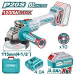 Total TAGLI2211531 صاروخ شحن 20 فولت 4.5 انش مع بطارية 4 أمبير وشاحن